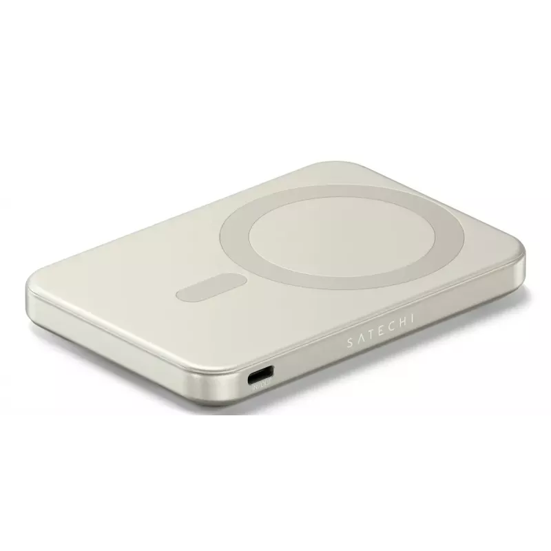 Przenośny powerbank Satechi ST-B5Q2SW 5000 mAh, ładowanie bezprzewodowe, piaskowy