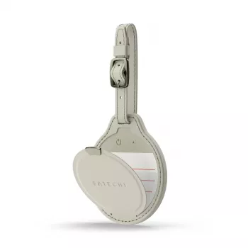 Lokalizator GPS do bagażu w formie karty Satechi ST-LFALTW — piaskowy, litowy 150 mAh, 73,9×83,6 mm, 42 g