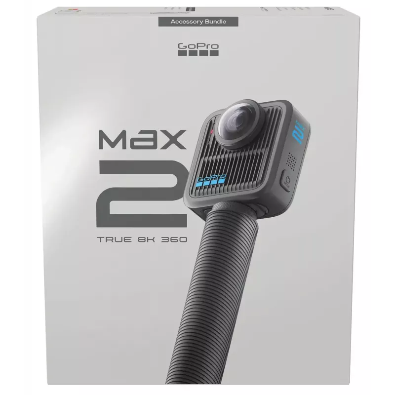 Kamera sportowa GoPro MAX2 z 8K Ultra HD, matrycą 29,5 MP, 100 kl./s, wyświetlaczem LCD, GPS, Wi‑Fi — zestaw akcesoriów