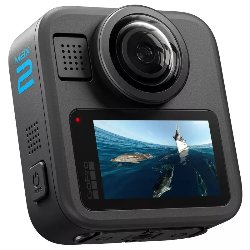 Kamera sportowa GoPro MAX2 z 8K Ultra HD, matrycą 29,5 MP, 100 kl./s, wyświetlaczem LCD, GPS, Wi‑Fi — zestaw akcesoriów