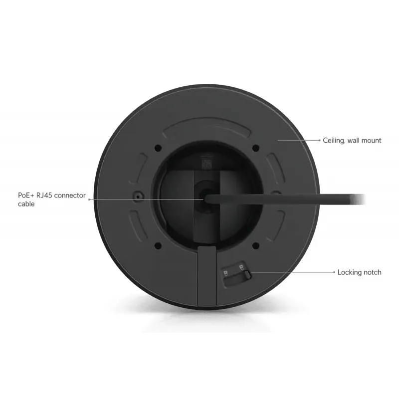 Kamera IP bezpieczeństwa UBIQUITI UVC-G6-Pro-Turret-B — 3840×2160, 1/1.2 cala CMOS, zoom optyczny 2.36×, PoE+, sufit/ściana, wewnątrz/na zewnątrz