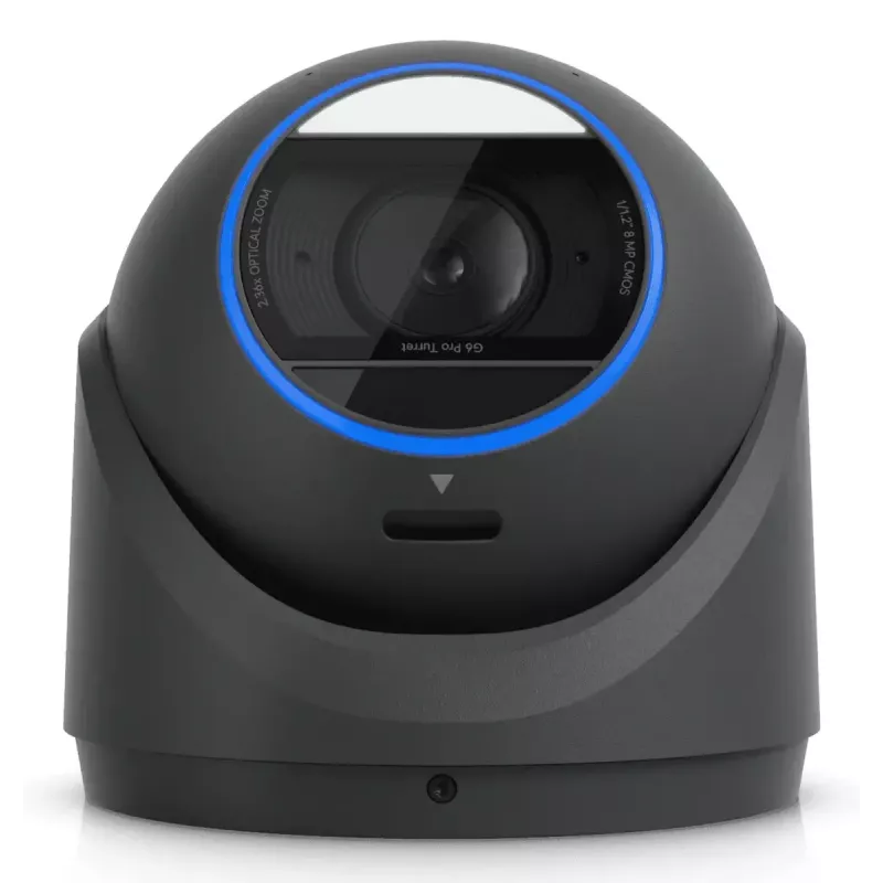 Kamera IP bezpieczeństwa UBIQUITI UVC-G6-Pro-Turret-B — 3840×2160, 1/1.2 cala CMOS, zoom optyczny 2.36×, PoE+, sufit/ściana, wewnątrz/na zewnątrz