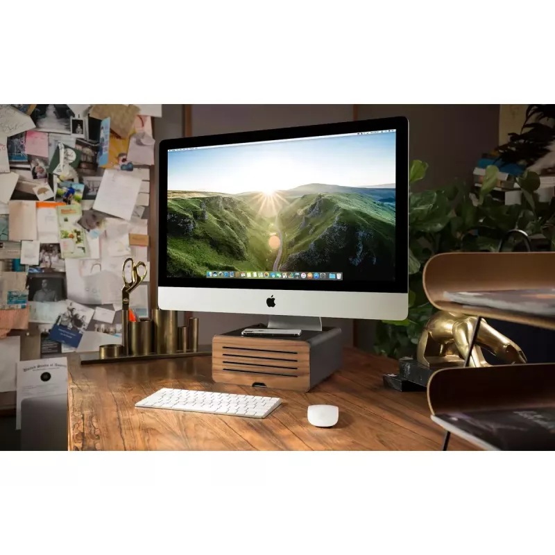 Podstawka biurkowa Twelve South HiRise Pro Czarna z drewnem Wolnostojąca