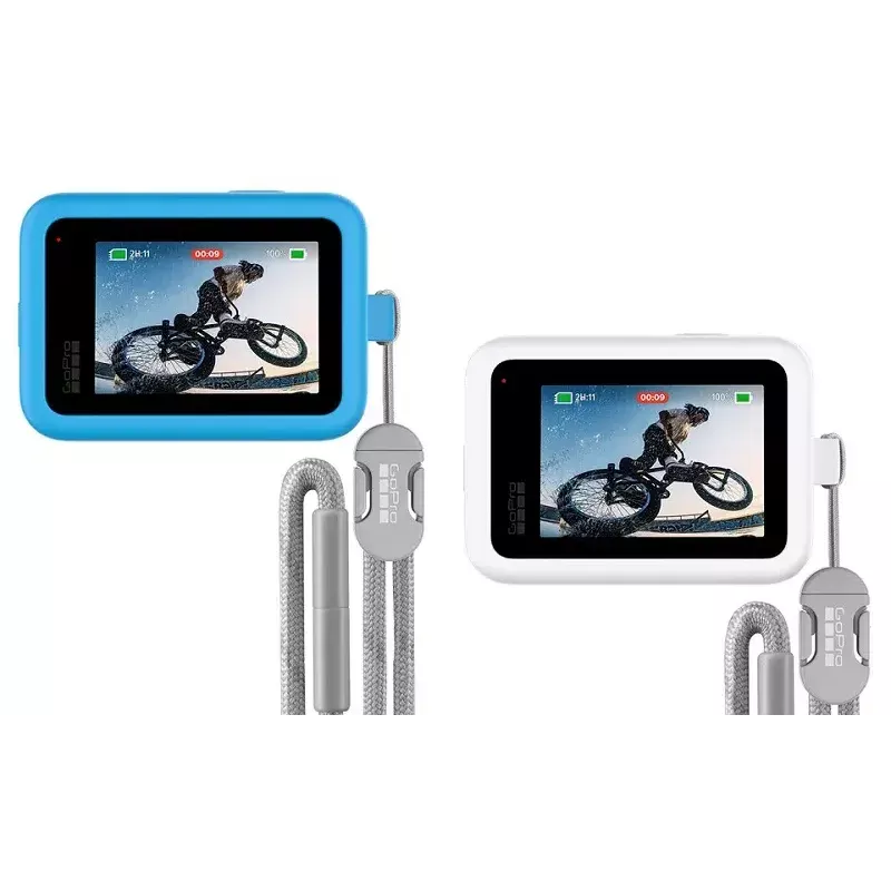 Skóra do kamery GoPro pokrowiec + smycz do HERO12/HERO11/HERO10/HERO9 Czarny — silikon, biały