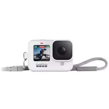 Skóra do kamery GoPro pokrowiec + smycz do HERO12/HERO11/HERO10/HERO9 Czarny — silikon, biały