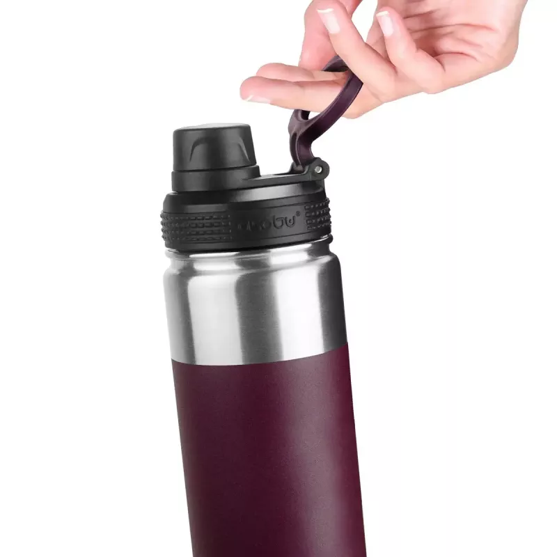 Termos ASOBU Alpine Flask Hiking 530 ml stal nierdzewna Burgund, wysokość 235 mm, średnica 7,6 cm
