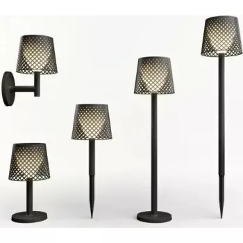 Lampa ogrodowa zewnętrzna NewGarden GRETA SOLAR+bateria czarna — lampa solarna z wbudowanym akumulatorem