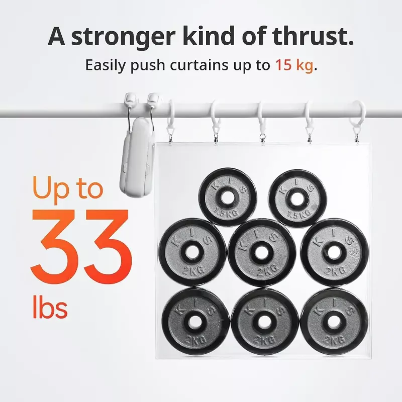 Inteligentny silnik do zasłon SwitchBot W2400000R do szyny U (EU i UK) — akumulatorowy, USB-C, siła pchania 15 kg