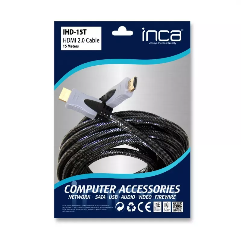 Kabel HDMI Inca IHD-15T 15 m HDMI Typ A Męski Szary