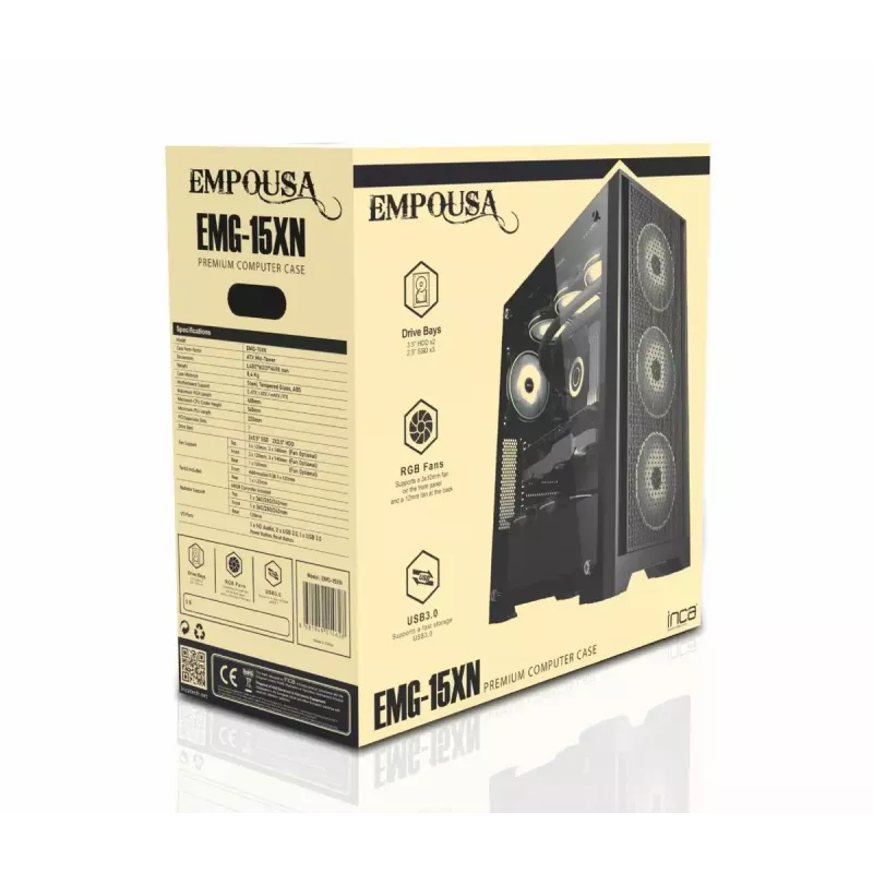 Obudowa PC Inca EMG-15XN Midi Tower Czarna