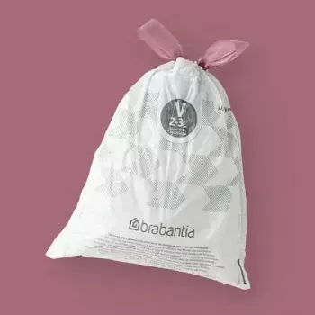 Worki na śmieci BRABANTIA 100253 do pojemników 3 L, białe, plastikowe, 40 szt.