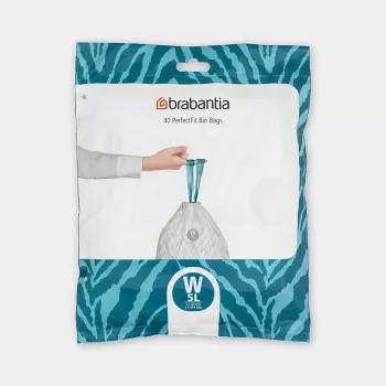 Worki na śmieci BRABANTIA 137846, pojemność 45 l, białe, 40 szt.