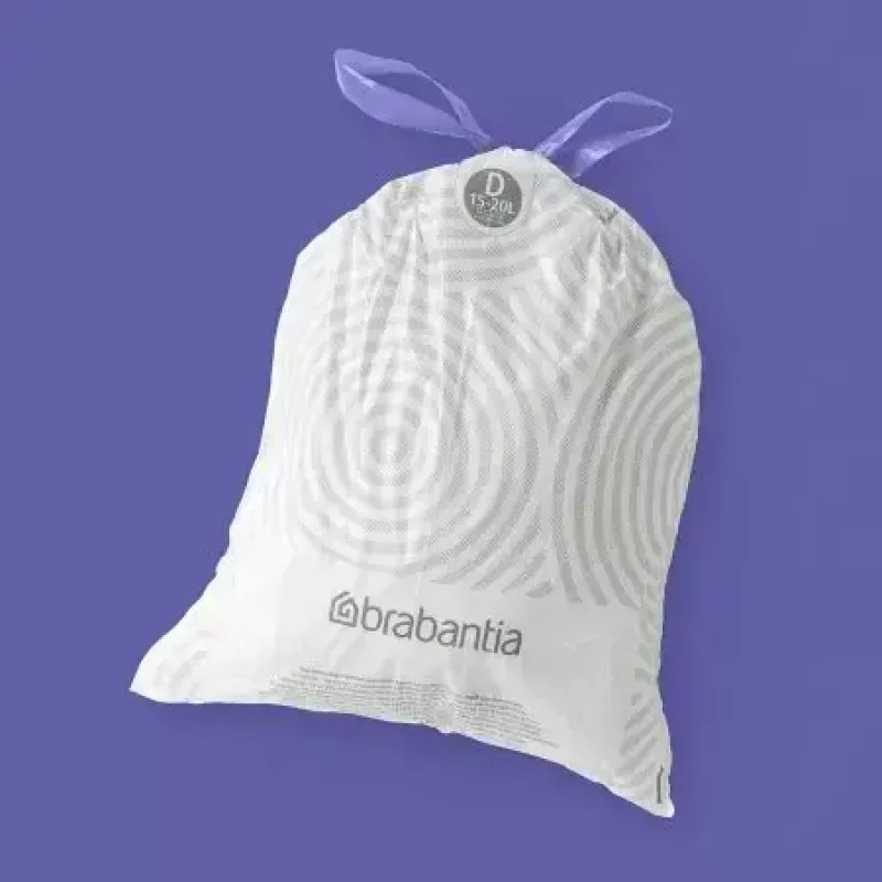 Worki na śmieci BRABANTIA 138164, 20 L, białe, plastikowe, 40 szt., 545×435 mm