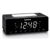 Radiobudzik Lenco CR540BK — budzik FM, wyświetlacz LED 1.2 cala, przyciemniane światło nocne, ładowanie USB, głośniki stereo