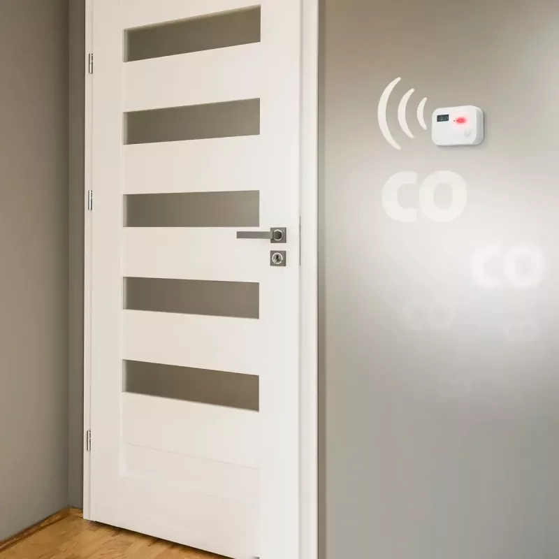 Czujnik tlenku węgla Alecto COA3910 — elektrochemiczny czujnik CO, zasilany bateriami, biały, 110×78×37 mm