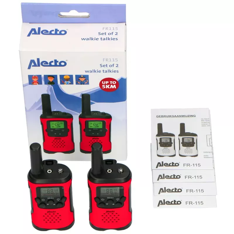 Alecto FR115RD Two-Way Radio 8 kanałów 446 MHz czarny czerwony