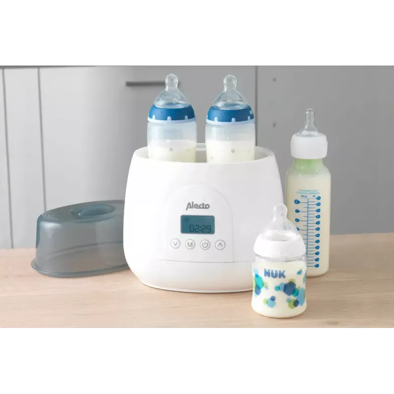 Podgrzewacz do butelek Alecto BW700TWIN — podwójny elektryczny podgrzewacz do butelek 3-w-1, 512 W, 230 V, biały