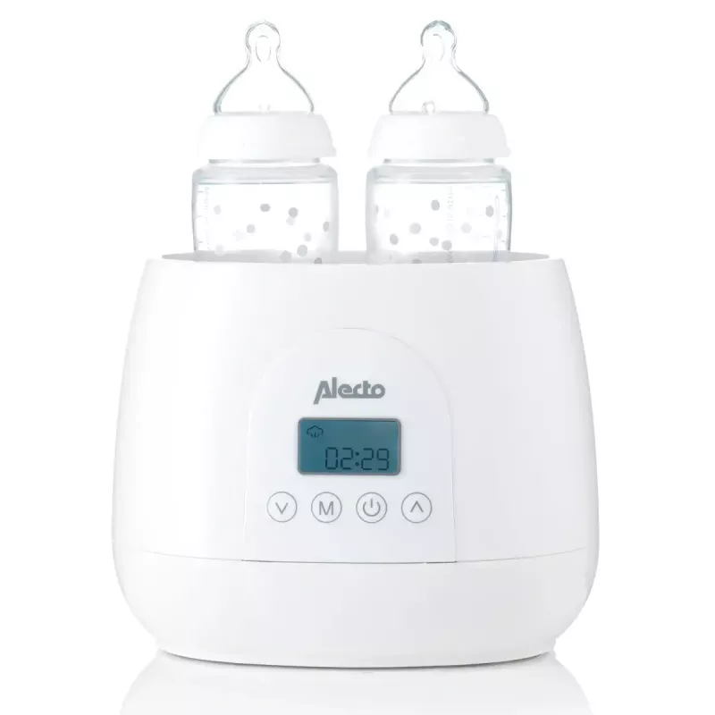 Podgrzewacz do butelek Alecto BW700TWIN — podwójny elektryczny podgrzewacz do butelek 3-w-1, 512 W, 230 V, biały