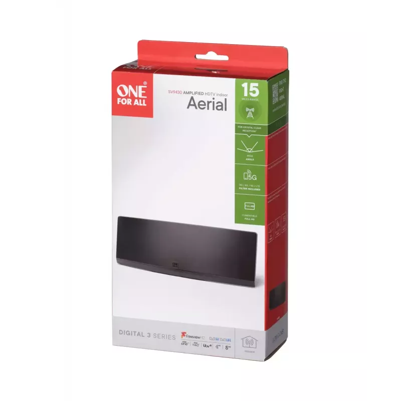 Indoor Antenna One For All Design Line DVB-T Curved EX 45dB 5G