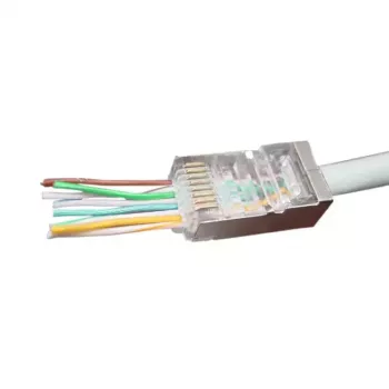 Złącze przewodowe RJ-45 Gembird LC-PTF-01/100, F/UTP, brązowy/srebrny/przezroczysty, 10 szt.
