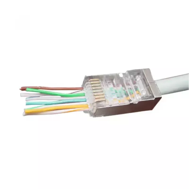 Złącze przewodowe RJ-45 Gembird LC-PTF-01/100, F/UTP, brązowy/srebrny/przezroczysty, 10 szt.