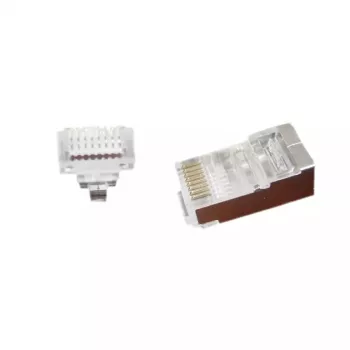 Złącze przewodowe RJ-45 Gembird LC-PTF-01/100, F/UTP, brązowy/srebrny/przezroczysty, 10 szt.