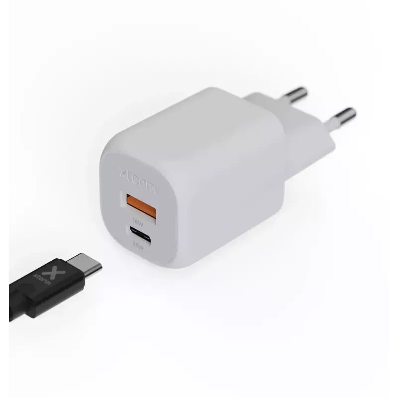 Ładowarka ścienna Xtorm 35W GaN² Ultra do użytku wewnętrznego USB Type-C Szybkie ładowanie Biała