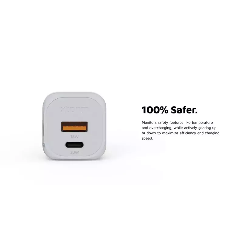 Ładowarka ścienna Xtorm 20W GaN² Ultra — 20 W, USB-C, do użytku wewnętrznego, biała