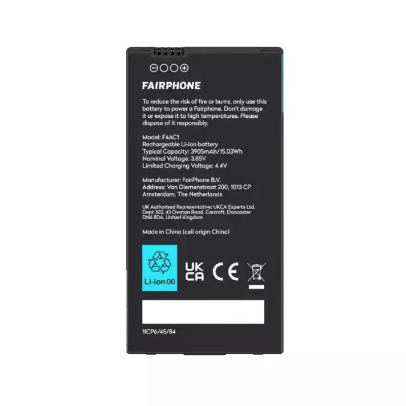 Bateria Fairphone F4BATT-1ZW-WW1 Czarna 46,8x91,9x6,2 mm