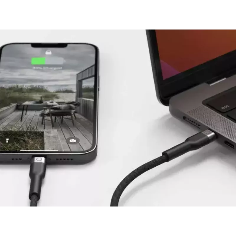 Kabel USB-C na Lightning LINQ byELEMENTS 2m z certyfikatem MFi czarny