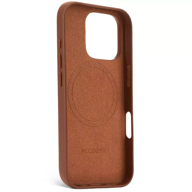 Dekiel Dekodowany Skórzany Pokrowiec iPhone 16 Pro 6,3 cala Brązowy