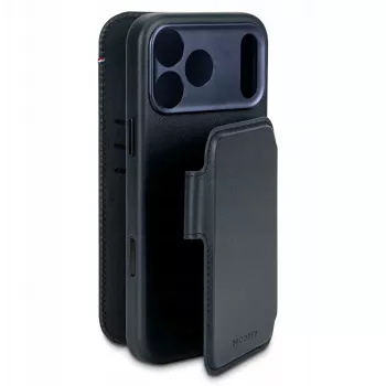 Elmarc Decoded Leather Detachable Wallet — skórzane etui ochronne do iPhone 17 Pro z kompatybilnością MagSafe (granatowy cień)