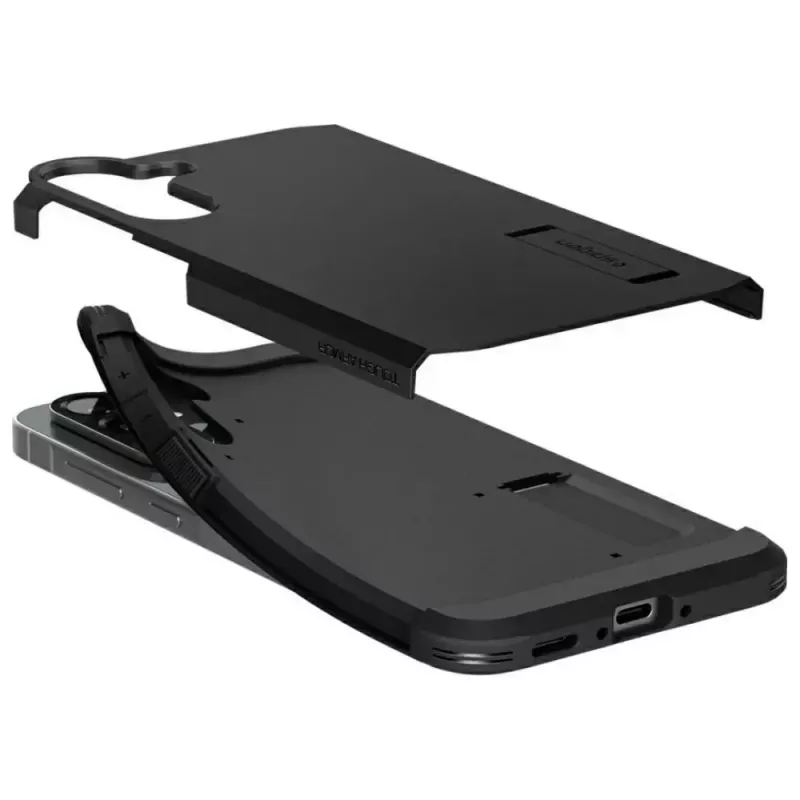 Etui Spigen Tough Armor do Samsung Galaxy A56 5G — czarne, dwuwarstwowe etui ochronne