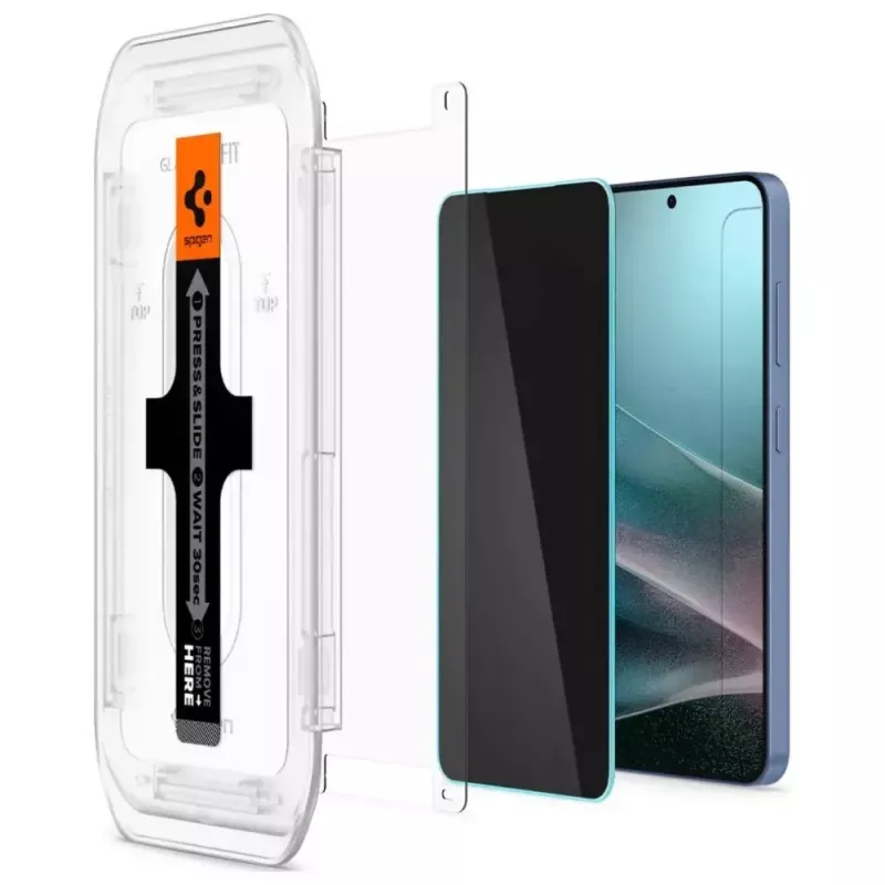 Hartowane szkło ochronne z filtrem prywatności Spigen Glas.TR EZ FIT HD do Samsung Galaxy S24/S25 — 2 szt.