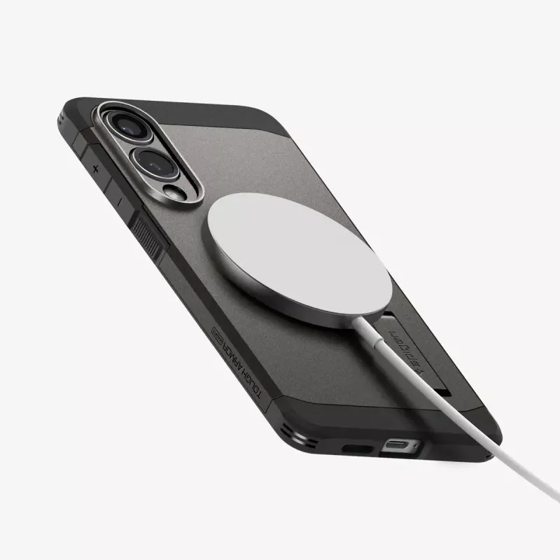 Etui Spigen Galaxy S25 Edge Tough Armor AI MagFit Gunmetal