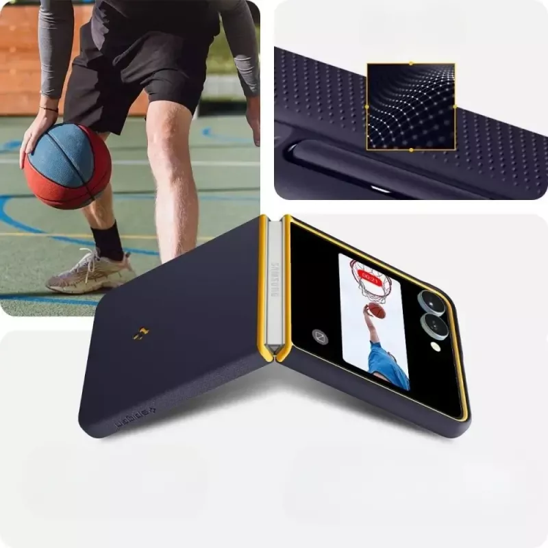 Ochronne etui na telefon Spigen Nano Pop Mag dla Samsung Galaxy Z Flip 7 – Blueberry Navy, kompatybilne z MagSafe