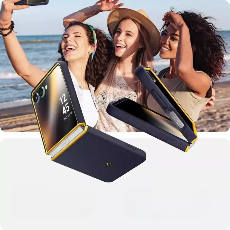 Ochronne etui na telefon Spigen Nano Pop Mag dla Samsung Galaxy Z Flip 7 – Blueberry Navy, kompatybilne z MagSafe