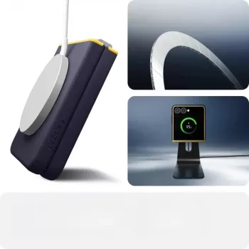 Ochronne etui na telefon Spigen Nano Pop Mag dla Samsung Galaxy Z Flip 7 – Blueberry Navy, kompatybilne z MagSafe
