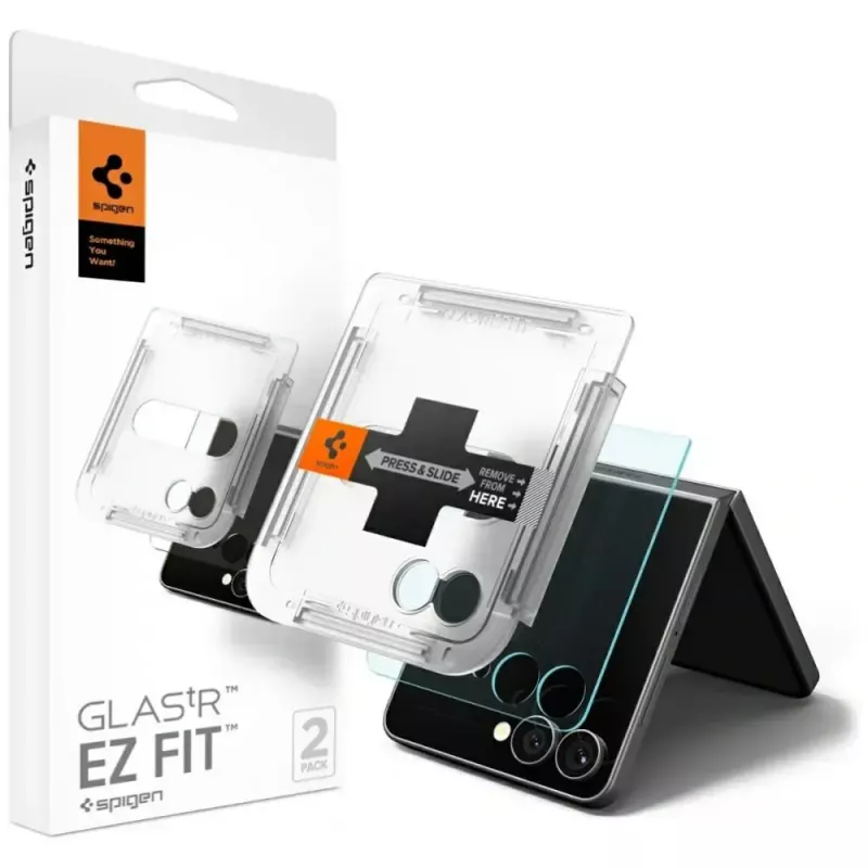 Szkło hartowane Spigen Glas.TR EZ FIT HD do Samsung Galaxy Z Flip 7 — Transparentne, 2 szt.