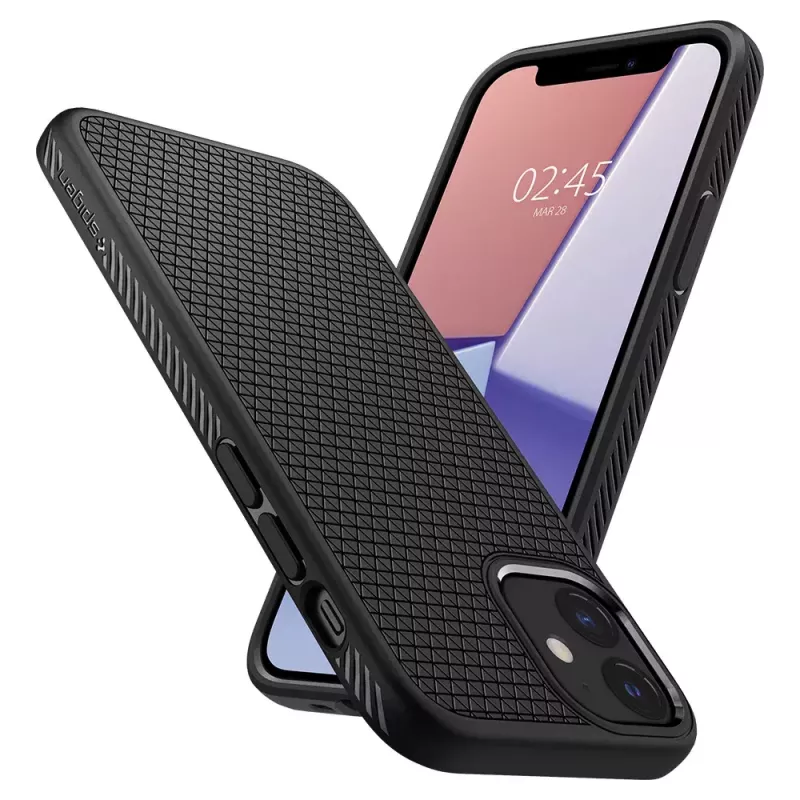 Cover Spigen Liquid Air iPhone 12 12 Pro Czarny