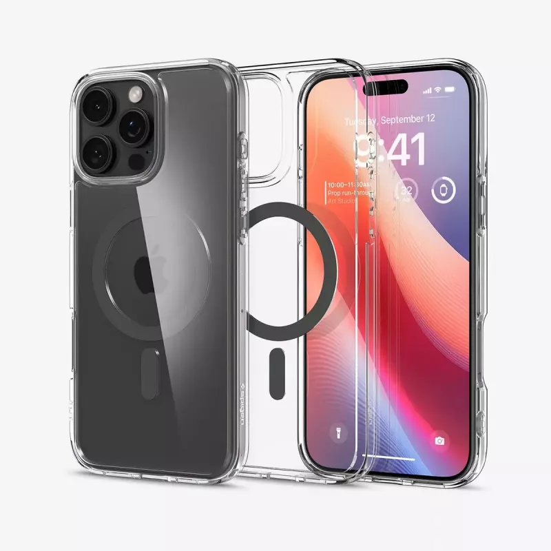 Spigen Ultra Hybrid (MagFit) etui na telefon komórkowy 17,5 cm Grafit Przezroczysty