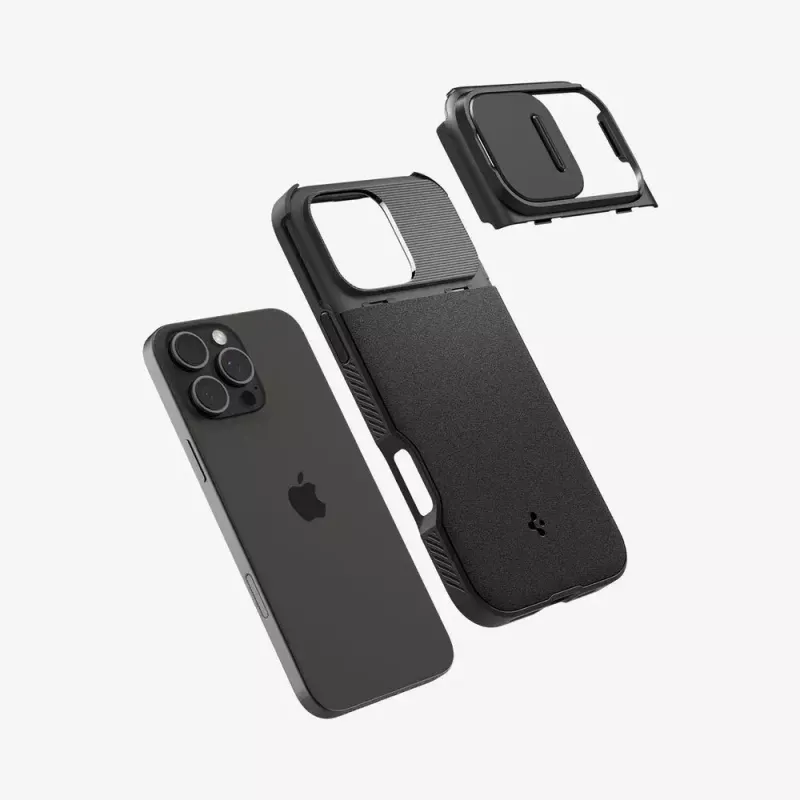 Spigen Optik Armor etui do telefonu komórkowego Pokrywa Czarny do iPhone 16 Pro