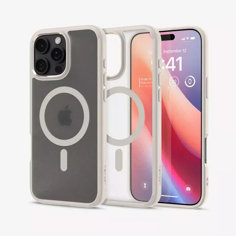 Spigen Ultra Hybrid (MagFit) etui na telefon Pokrywa Beżowy Przezroczysty
