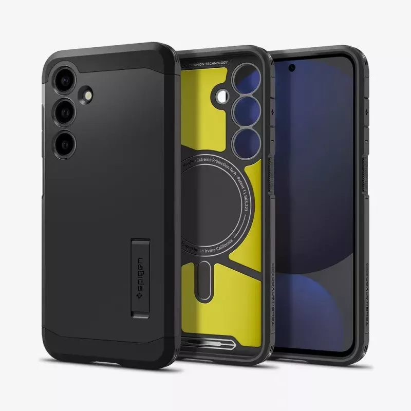 Etui Spigen Tough Armor Galaxy S24 FE Czarny Podstawka na biurko