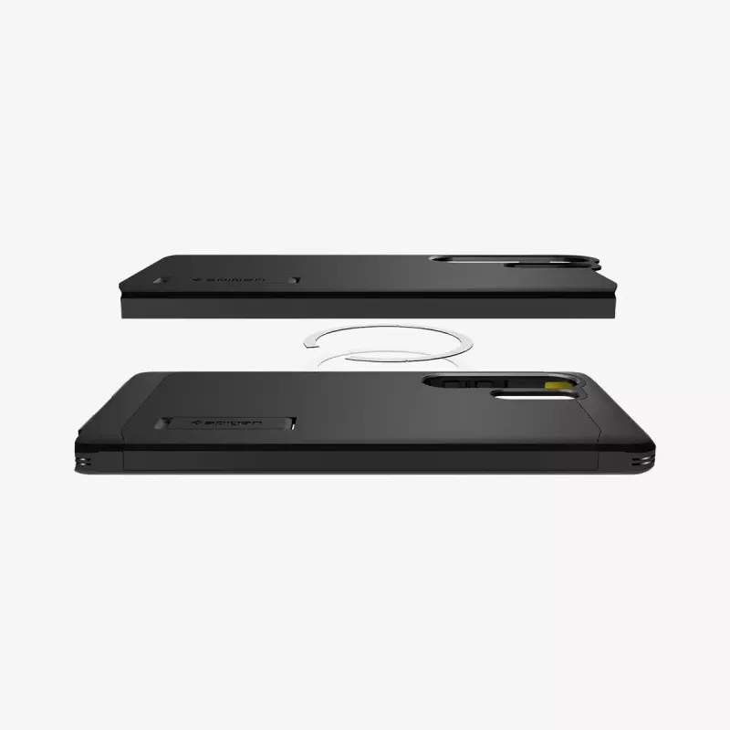 Etui Spigen Galaxy S25 Ultra Tough Armor AI Czarny z podstawką biurkową
