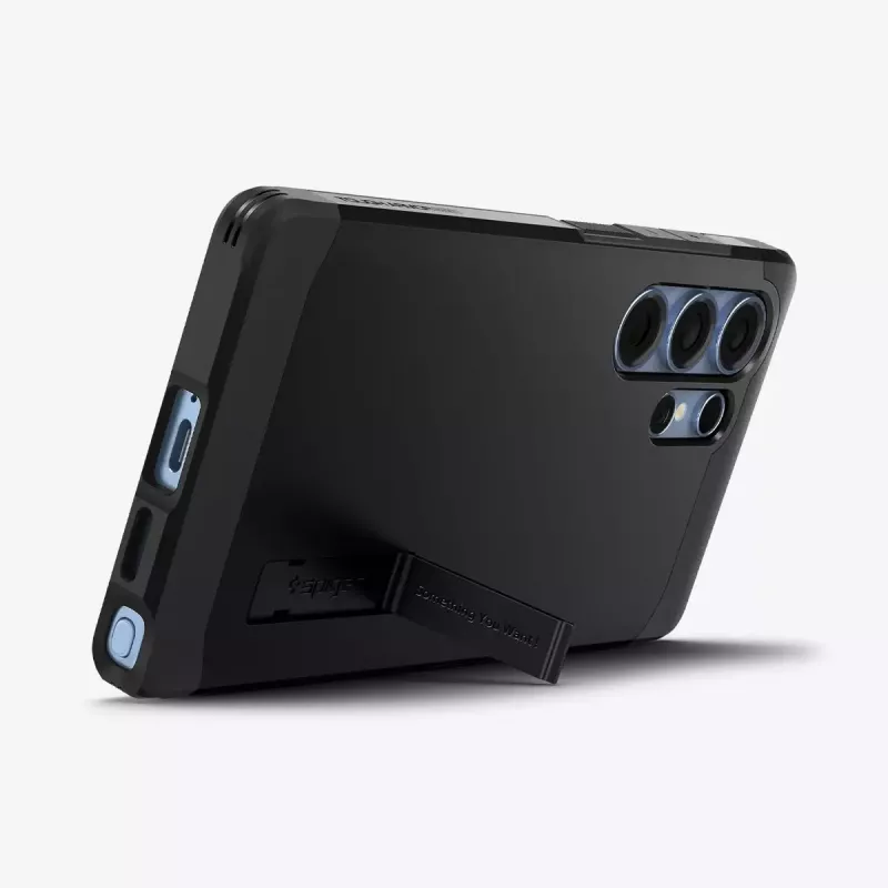 Etui Spigen Galaxy S25 Ultra Tough Armor AI Czarny z podstawką biurkową