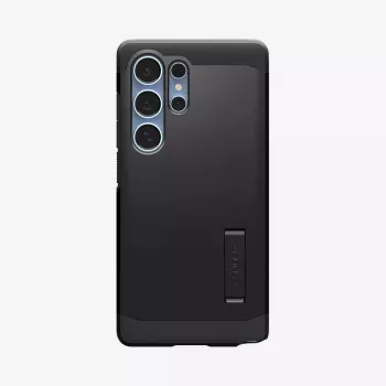 Etui Spigen Galaxy S25 Ultra Tough Armor AI Czarny z podstawką biurkową