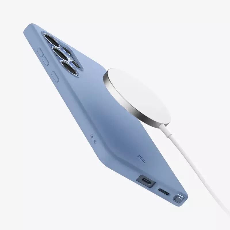 Cover Spigen Galaxy S25 Ultra Silicone Fit MagFit Sapphire niebieski