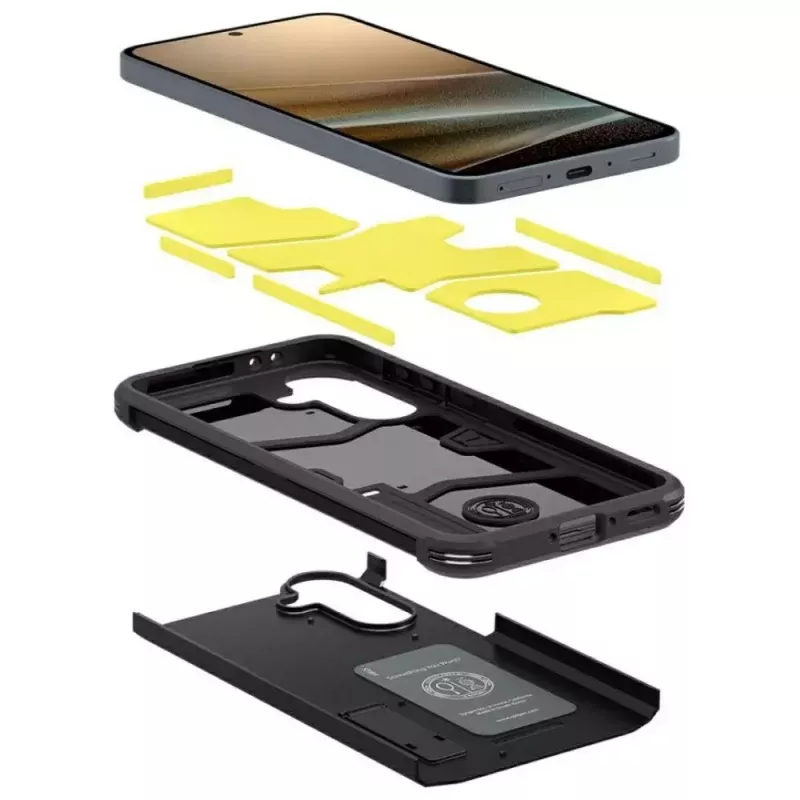 Etui ochronne na telefon Spigen Tough Armor dla Samsung Galaxy A36 5G — dwuwarstwowe, czarne