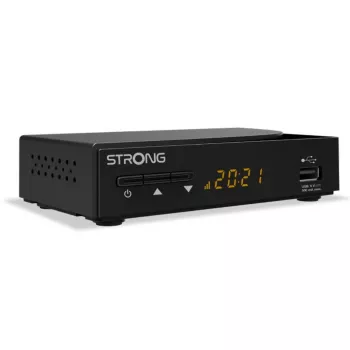 Dekoder STB STRONG SRT 3030 — Tuner kablowy DVB-C Full HD, 1 tuner, audio AAC/AC3, 64 MB RAM, czarny